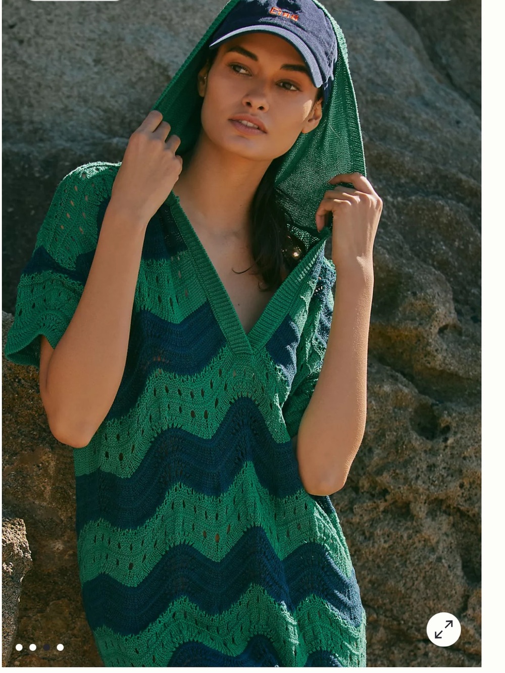 Anthropologie crochet “Wave Mini Sweater Dress” M Beach Dress
